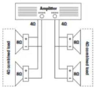 Power Dynamics PDV360MP3 - Series parallel 4 loudspeaker mono setup - 2