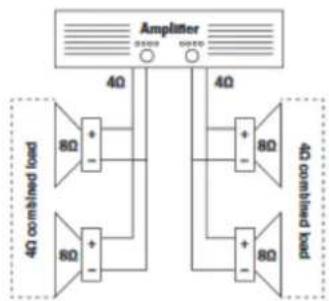 Power Dynamics PDV360MP3 - Series parallel 4 loudspeaker mono setup - 4