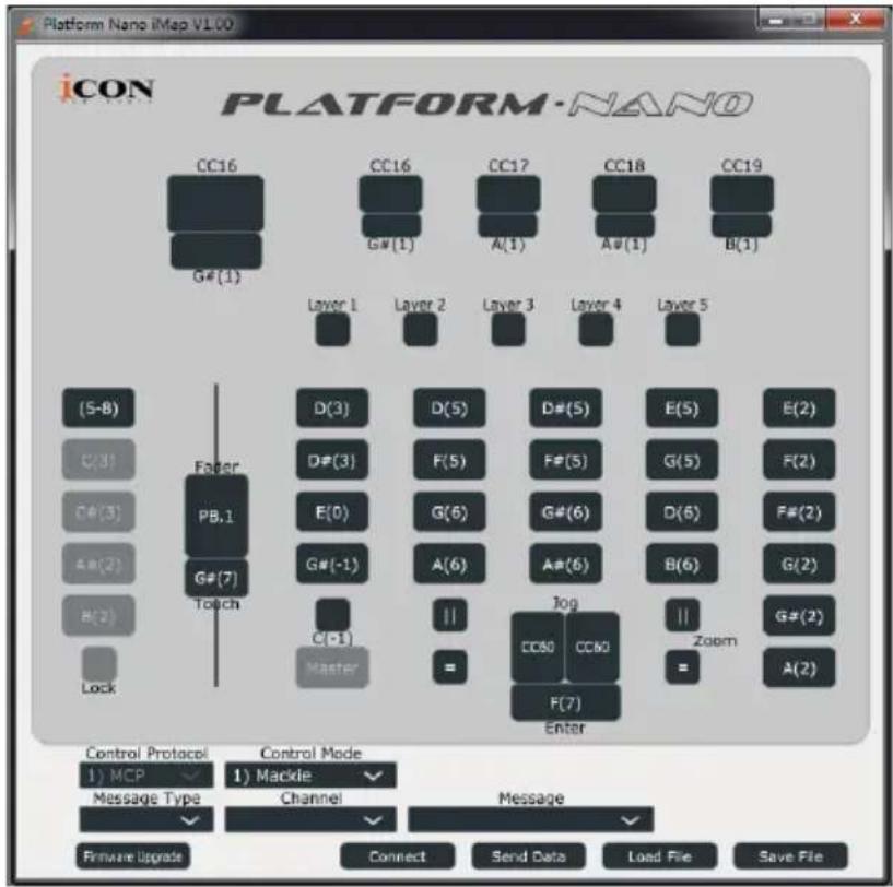icon Platform Nano Air - Affectation du mode DAW (Mackie control / HUI) à iMap™ - 1