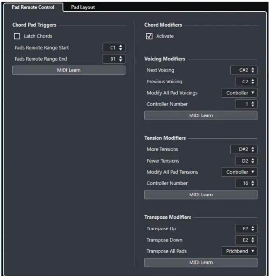 STEINBERG Cubase Elements 12 - Onglet Télécommande des pads - 1