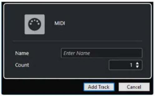 STEINBERG Cubase Elements 12 - Boîte de dialogue Ajouter une piste - MIDI - 2
