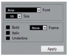 STEINBERG Cubase Elements 12 - Boîte de dialogue Configurer la police - 1