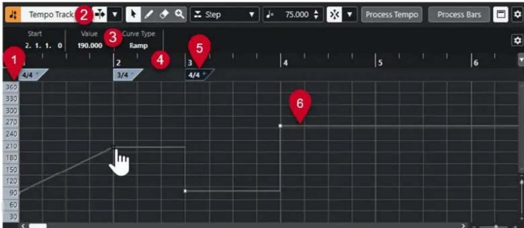 STEINBERG Cubase Elements 12 - Éditeur de piste Tempo - 1
