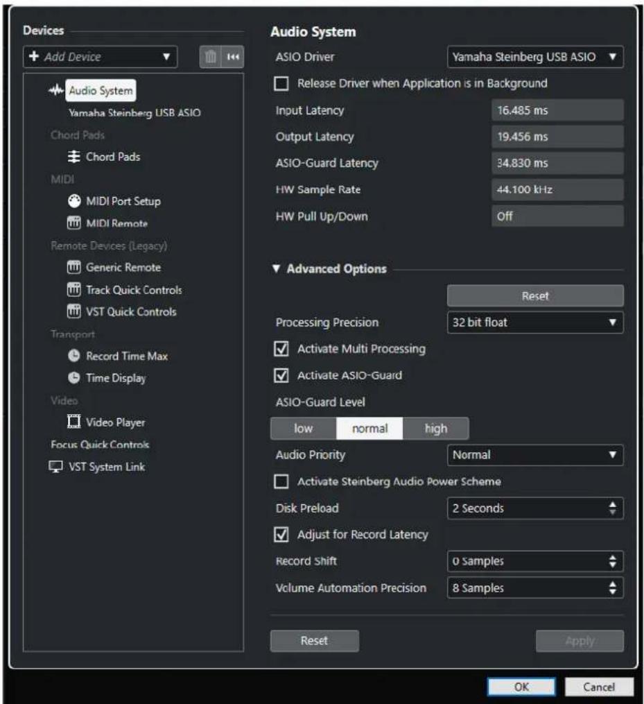 STEINBERG Cubase Elements 12 - Boîte de dialogue Configuration du studio - 1
