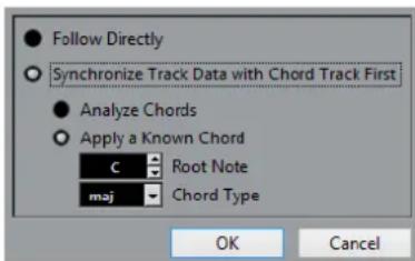 STEINBERG Cubase Elements 12 - Boîte de dialogue Suivre piste d'Accords - 1