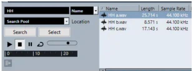 STEINBERG Cubase Elements 12 - Section de recherche - 1