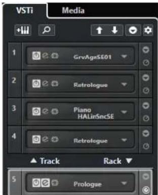 STEINBERG Cubase Elements 12 - Rack VSTi dans la zone droite - 1
