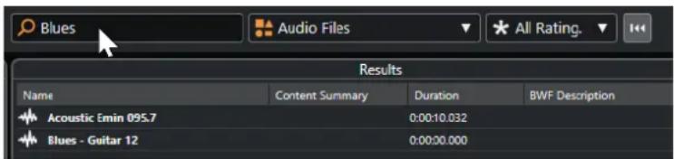 STEINBERG Cubase Elements 12 - Lancer une recherche textuelle - 1