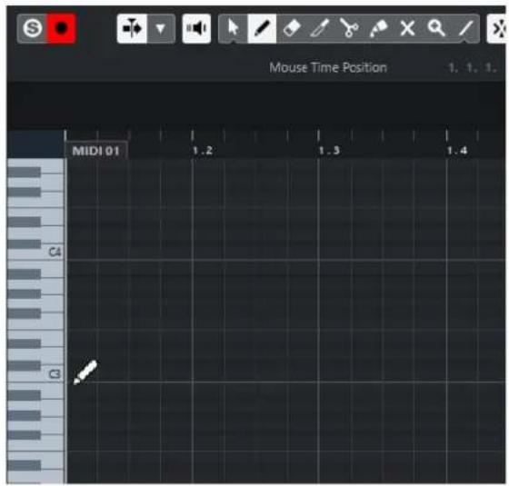 STEINBERG Cubase Elements 12 - Dessiner des événements de notes avec l'outil Dessiner - 1