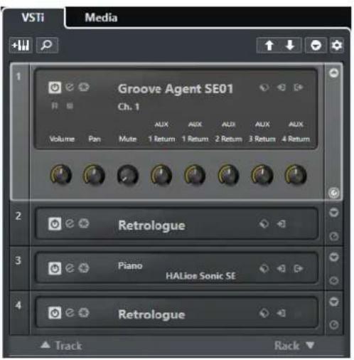 STEINBERG Cubase Elements 12 - Rack VSTi dans la zone droite - 1