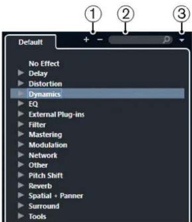 STEINBERG Cubase Elements 12 - Sélecteur d'effets VST - 1