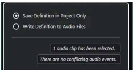 STEINBERG Cubase Elements 12 - Boîte de dialogue Régler définition en fonction du tempo - 1