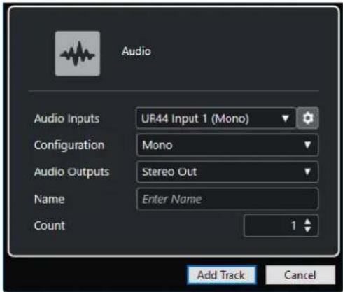 STEINBERG Cubase Elements 12 - Boîte de dialogue Ajouter une piste - Audio - 2