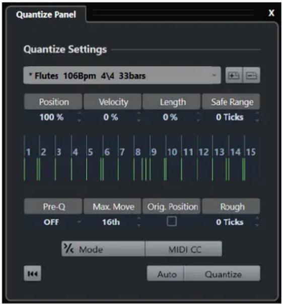 STEINBERG Cubase Elements 12 - Options de quantification sur un groove - 1