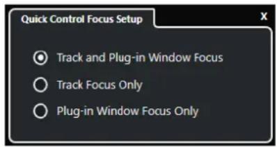STEINBERG Cubase Elements 12 - Panneau Configuration du focus de Contrôle instantané - 1