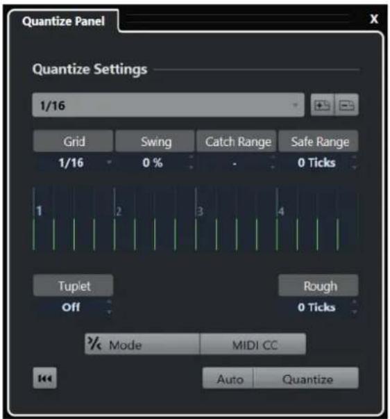 STEINBERG Cubase Elements 12 - Panneau de quantification - 1