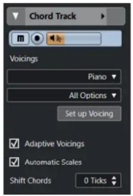 STEINBERG Cubase Elements 12 - Paramètres de l'Inspecteur pour les voicings - 1