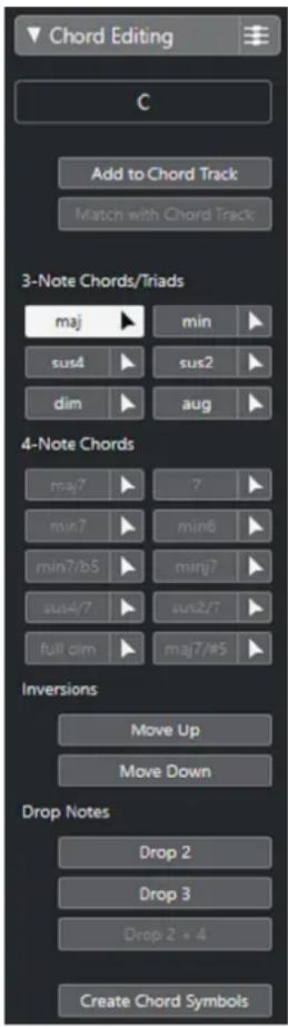 STEINBERG Cubase Elements 12 - Section Édition d'accords - 1