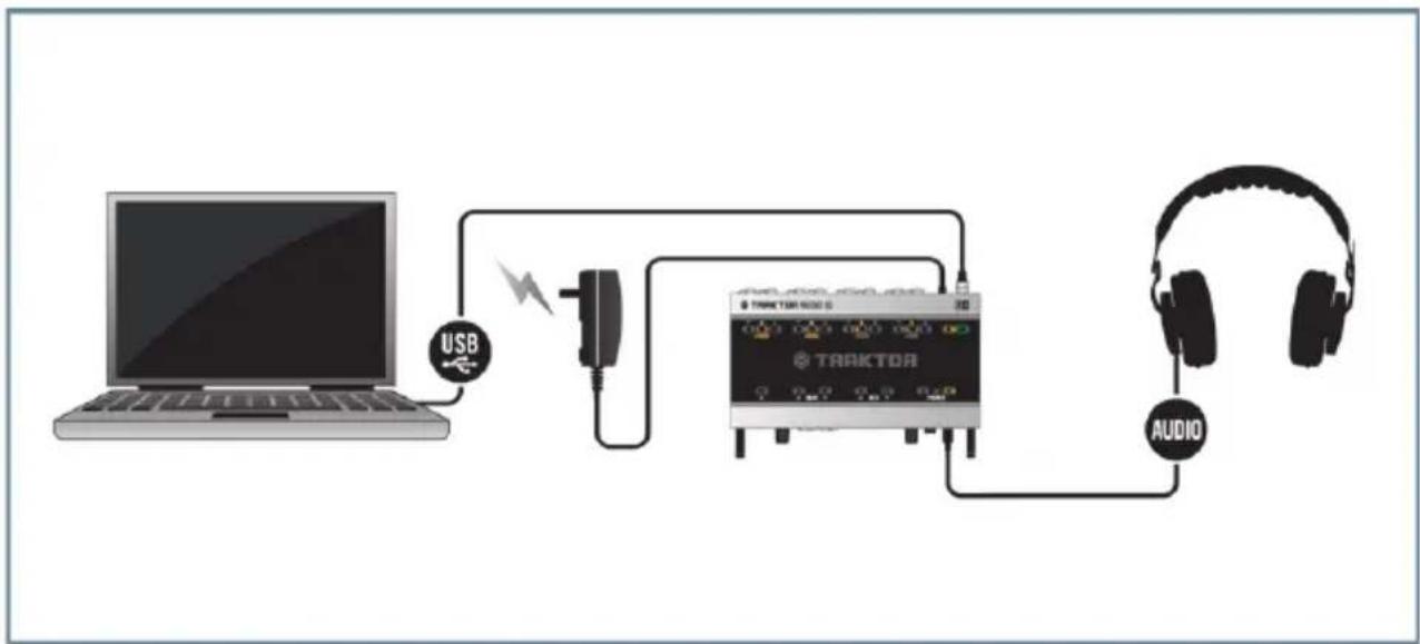 NATIVE INSTRUMENTS Traktor Audio 10 - Connecter un casque - 1