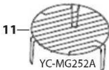 SHARP YCMG252AU - Sohase érjen a grill fütőszálhoz, amikor az meleg. - 2