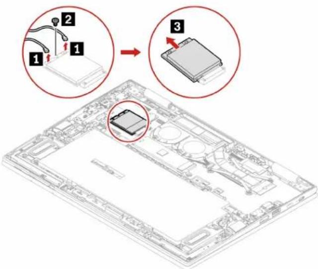 LENOVO ThinkPad X1 Carbon Gen 9 - Procedure d'installation (pour une carte WWAN avec quatre antennes) - 2