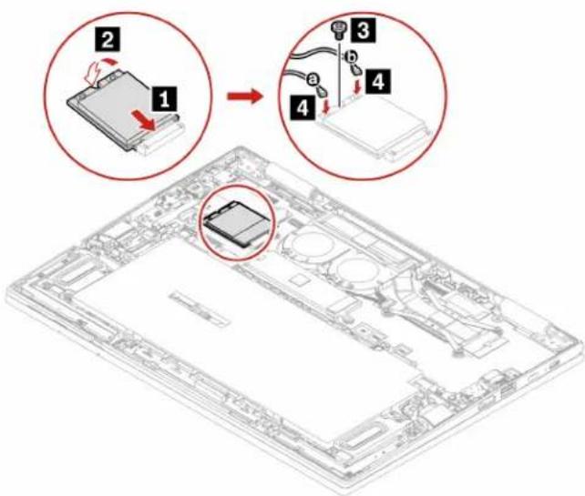 LENOVO ThinkPad X1 Carbon Gen 9 - Procedure d'installation (pour une carte WWAN avec quatre antennes) - 3
