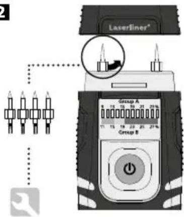Laserliner WoodTester Compact - Avisos al proceso de medición: - 2