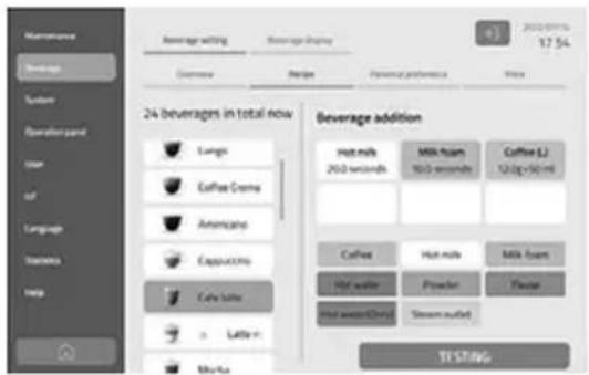 BARTSCHER KV2 Premium - Exemple : recette de café latte - 1