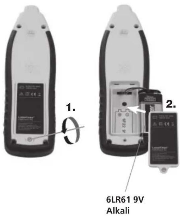 Laserliner CableTracer Pro - Einsetzen der Batterie - 1