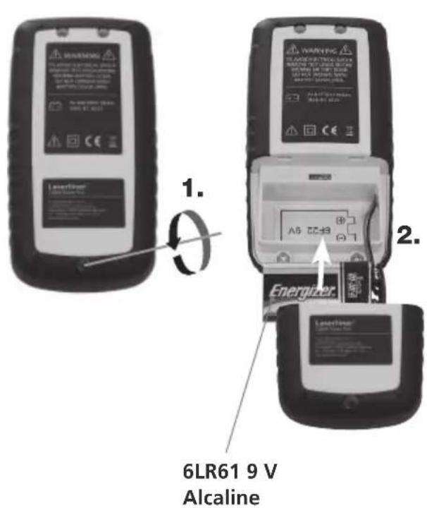 Laserliner CableTracer Pro - Insertion de la pile - 2