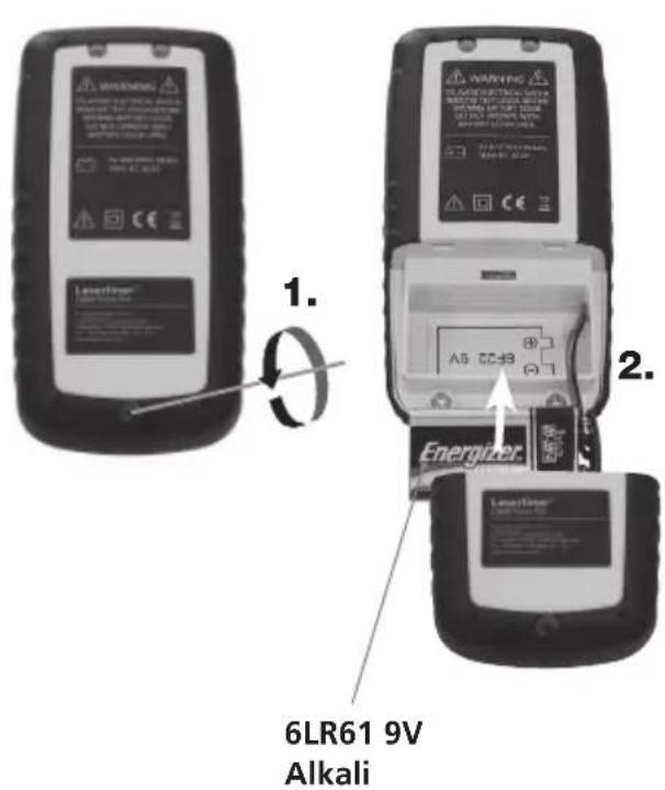 Laserliner CableTracer Pro - Einsetzen der Batterie - 2