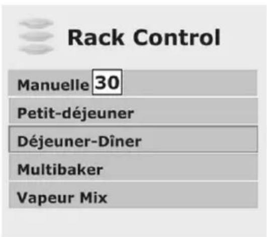 BARTSCHER SilversteamK 117265 - Création d'un nouveau programme rack control - 2