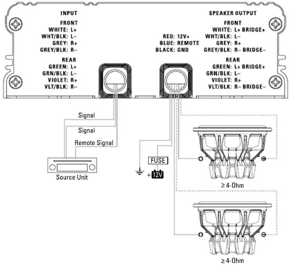 MTX Audio Thunder Sports MUD100.4 - WIRING DIAGRAM - 1