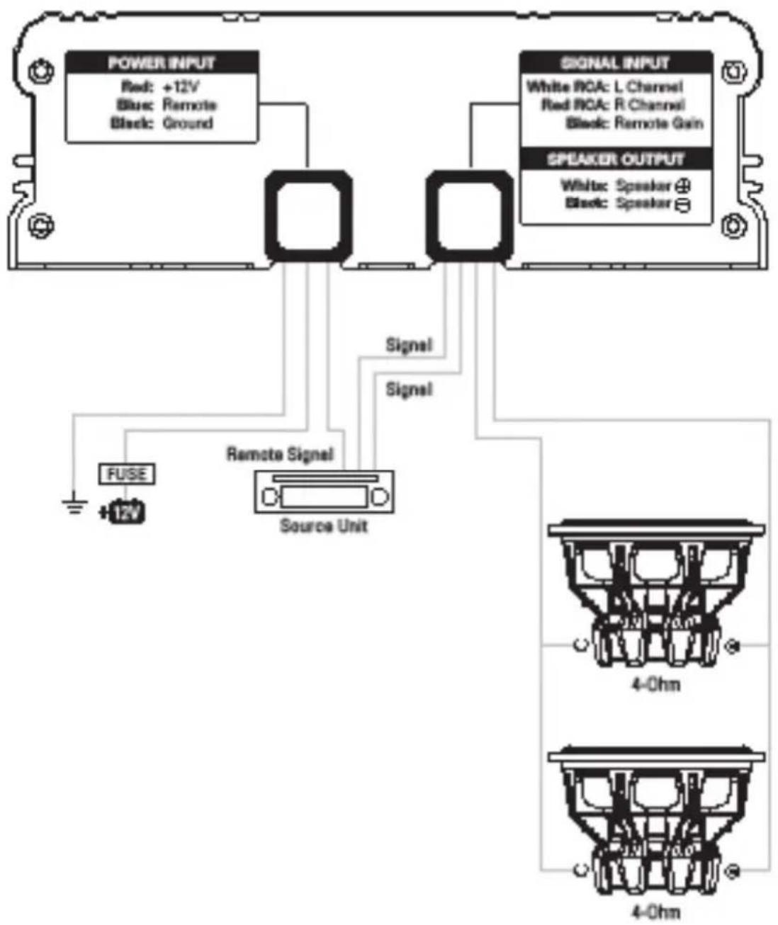 MTX Audio Thunder Sports MUD100.4 - WIRING Diagram - 1