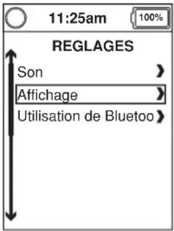11:25am 100% REGLAGES Son > Affichage > Utilisation de Bluetoo >