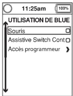 11:25am 100% UTILISATION DE BLUE Souris Assistive Switch Cont Accès programmeur >