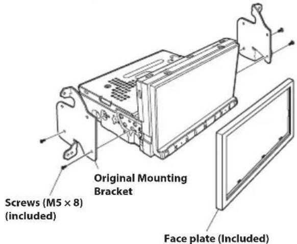 ALPINE iLXF905S907 - Mount the original mounting bracket to the unit using the supplied screws. - 1