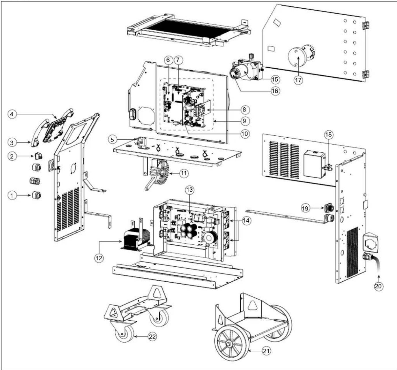 GYS Kronos 400T W - SPARE PARTS / ERSATZTEILE / PIEZAS DE REPUESTO / ЗАПАСНЫЕ ЧАСТИ / RESERVE ONDERDELEN / PEZZI DI RICAMBIO - 1