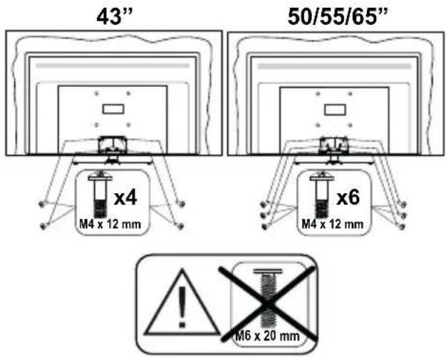 PANASONIC TX50LX660E - Montaje del pedestal - 3