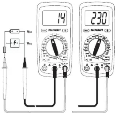 VOLTCRAFT VC125 - b) Voltage Measuring "V" - 1