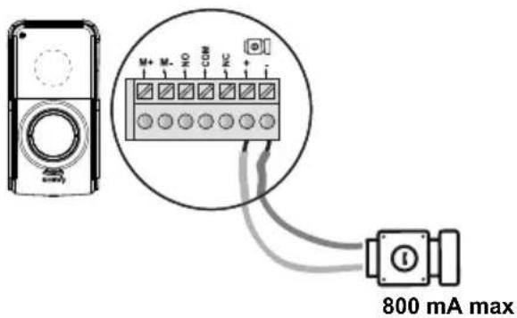 SOMFY V300 - Aansluiten op een elektrische slotvanger/grendel - 1