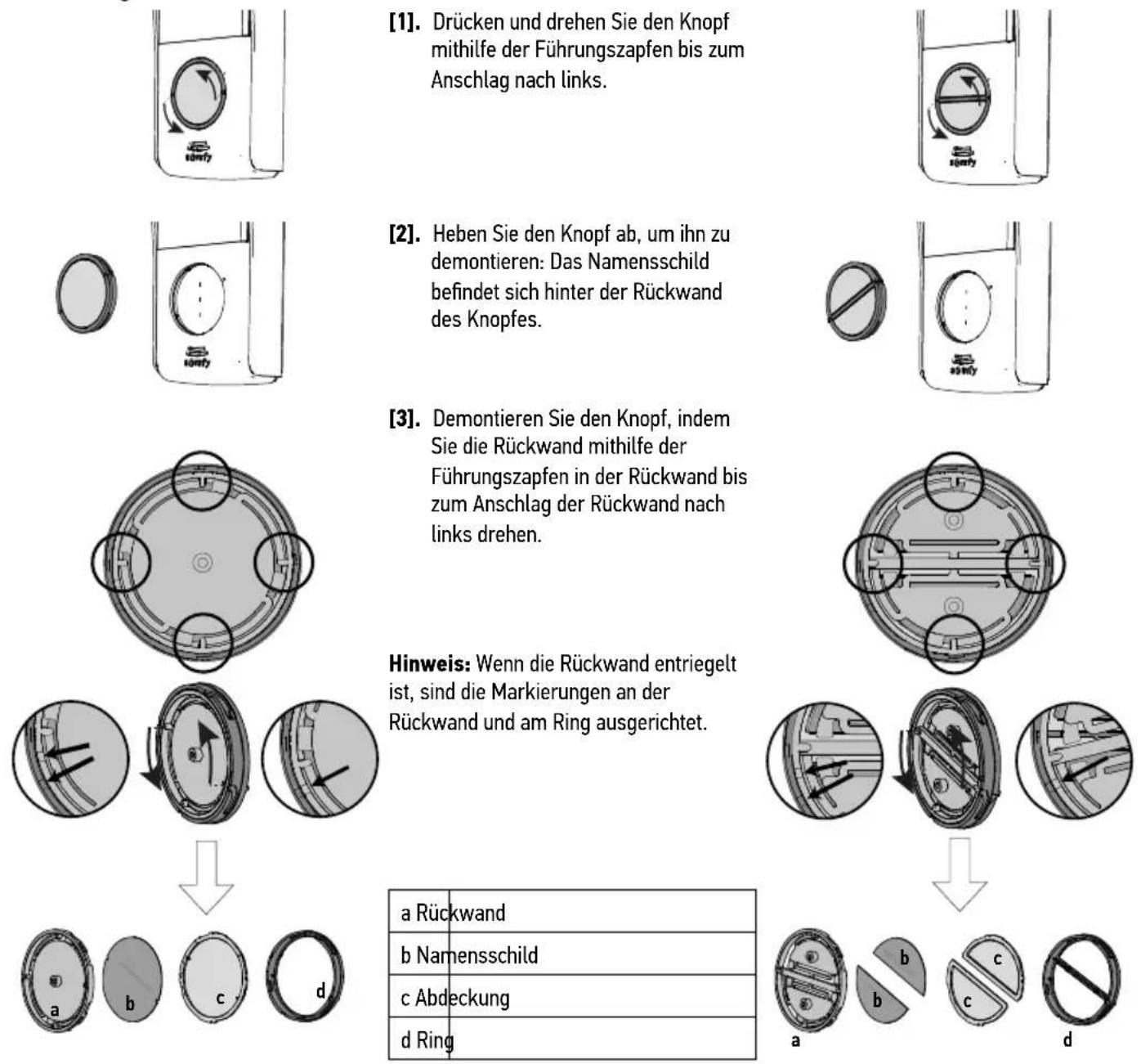 SOMFY V300 - Anbringen des Namensschildes - 1