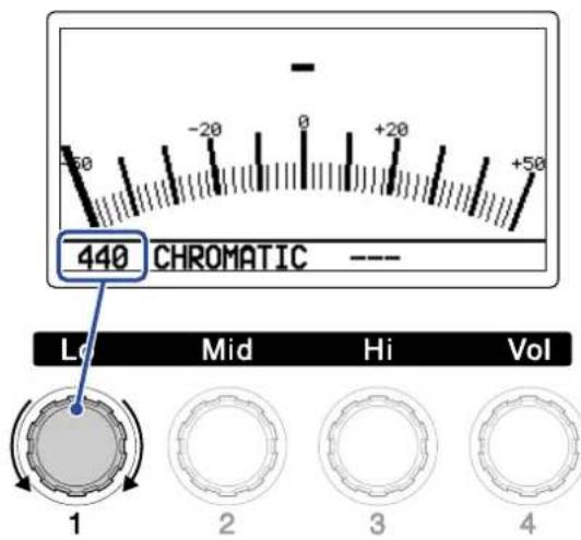 ZOOM B2 FOUR - Changement du diapason de l'accordeur - 1