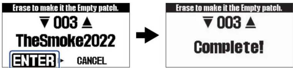 ZOOM B2 FOUR - Suppression de mémoires de patch - 6