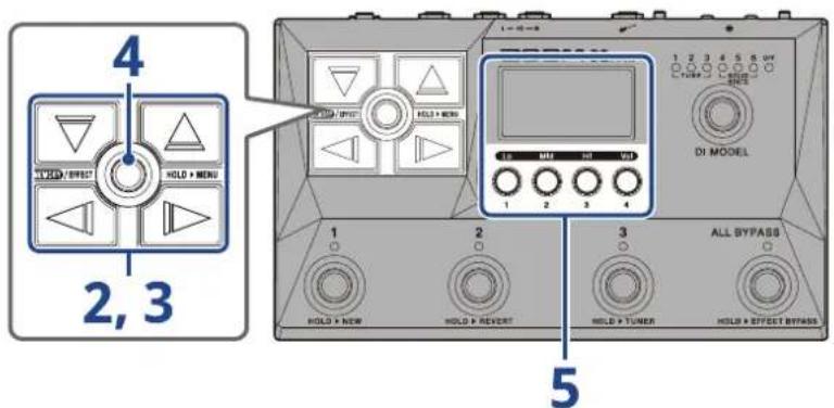 ZOOM B2 FOUR - Réglage de l'effet looper - 1