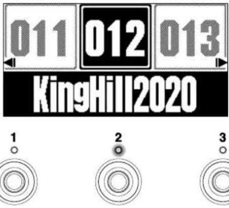 ZOOM B2 FOUR - Sélection des mémoires de patch avec la fonction PRESELECT activée - 3