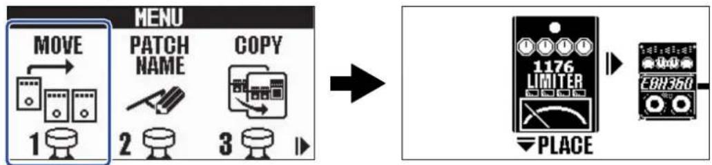 ZOOM B2 FOUR - Changement de l'ordre des effets - 4
