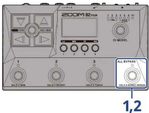 ZOOM B2 FOUR - Utilisation de la fonction bypass - 1