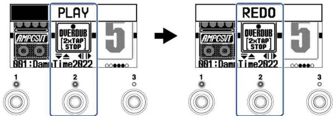 ZOOM B2 FOUR - Restauration d'une superposition annulée (fonction de rétablissement REDO) - 1