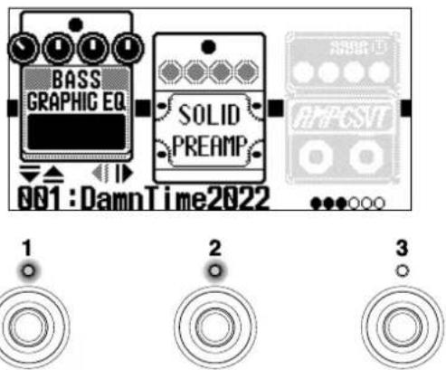 ZOOM B2 FOUR - Activation/désactivation des effets - 3